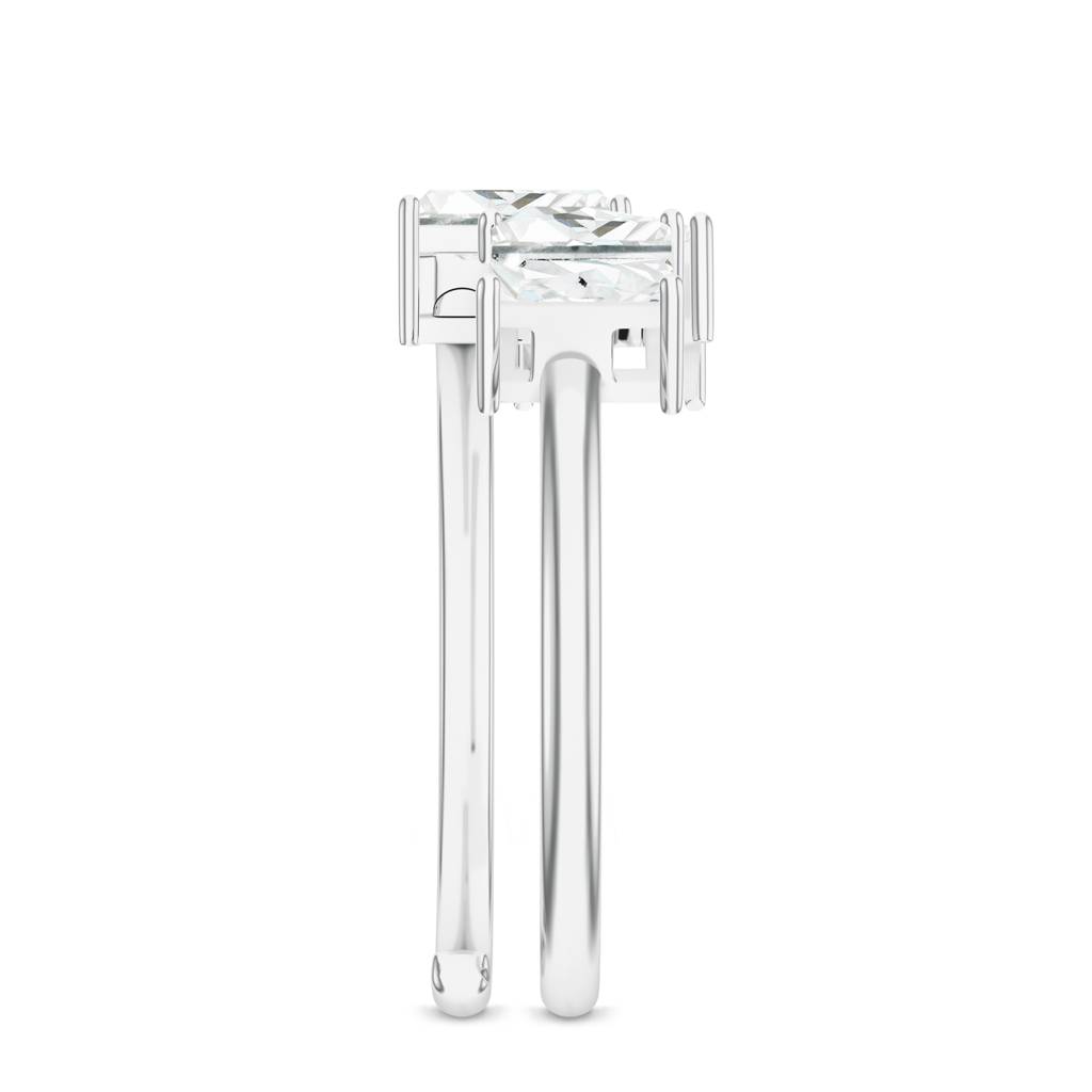 925 Sterling Silver Baguette, Princess Shape Moissanite Stone Studded Ring Jewelry For Womens : SILCOR025