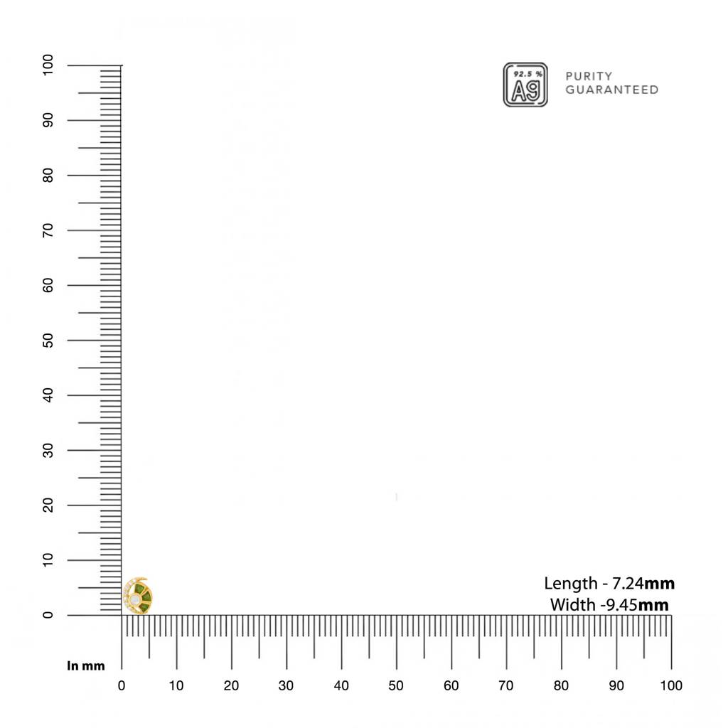 925 Sterling Silver Polki Moissanite Stud Earrings : SILDWE004