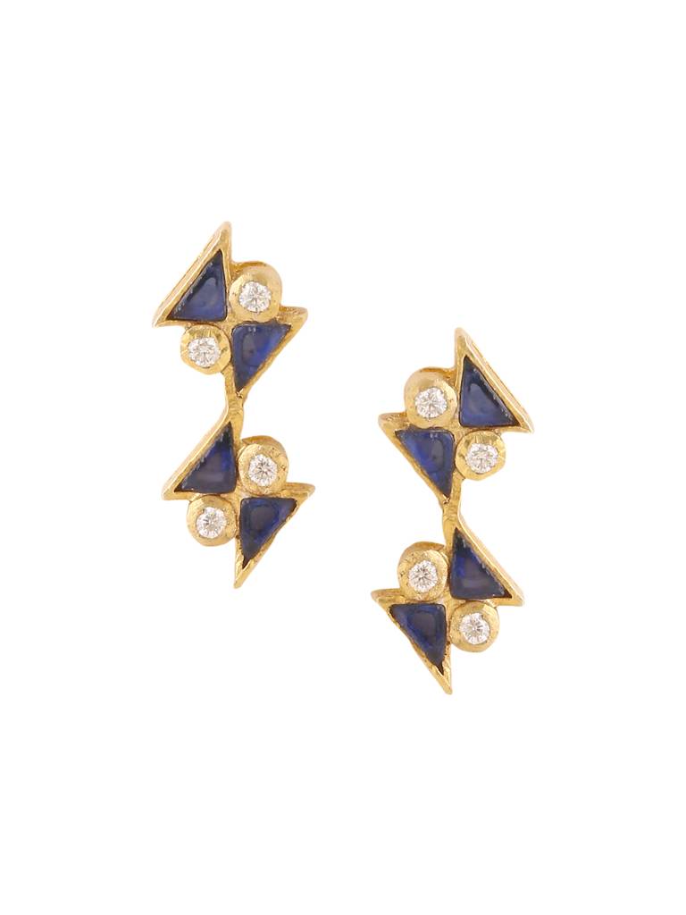 925 Sterling Silver Moissanite Talphe Studded Stud Earrings : SILDWE011