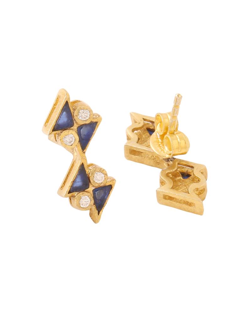 925 Sterling Silver Moissanite Talphe Studded Stud Earrings : SILDWE011