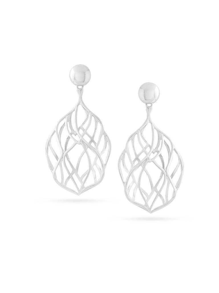 Kicky And Perky 925 Sterling Silver Floral Dangler Earring For Women : SILGENE022