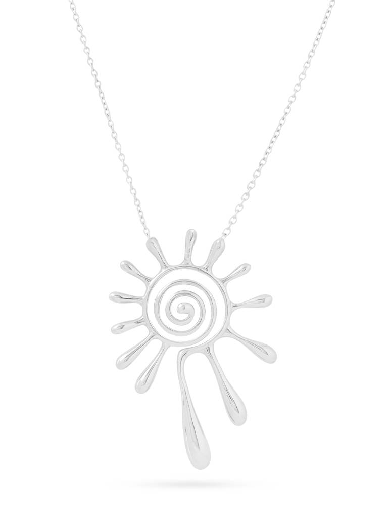 Kicky And Perky 925 Sterling Silver Abstract Pendant With Chain For Women : SILGENP004