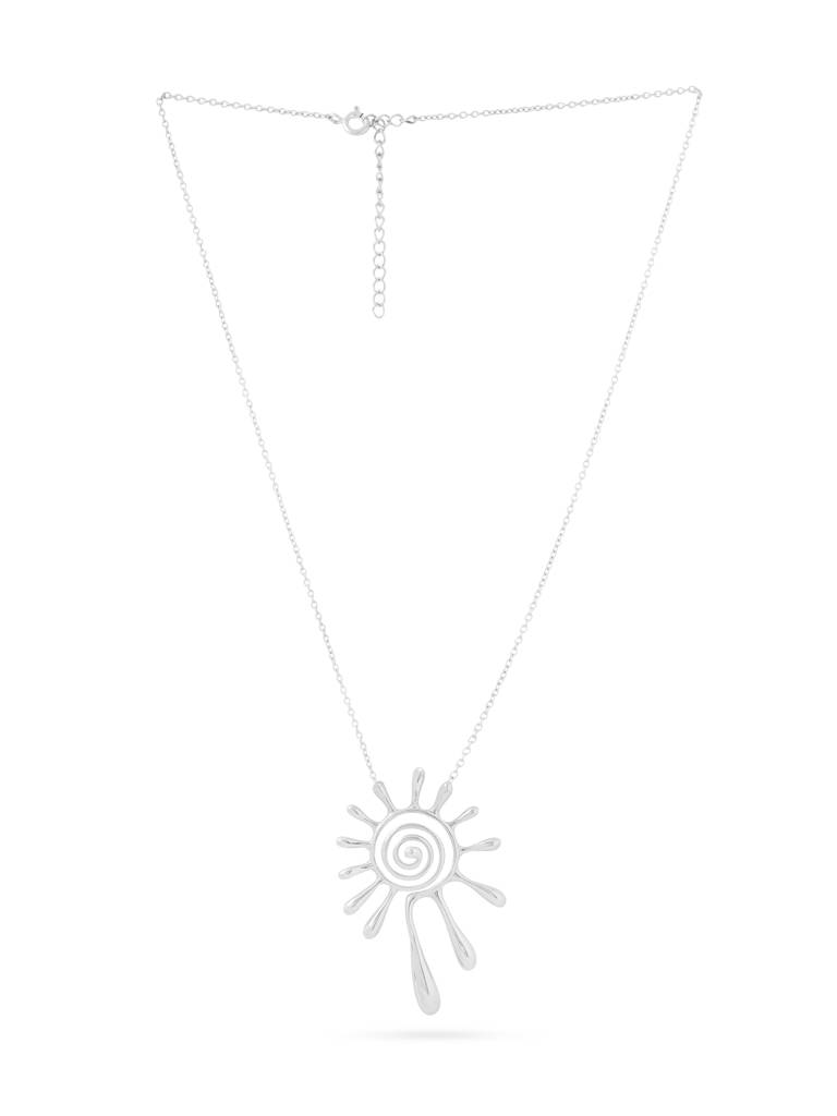 Kicky And Perky 925 Sterling Silver Abstract Pendant With Chain For Women : SILGENP004