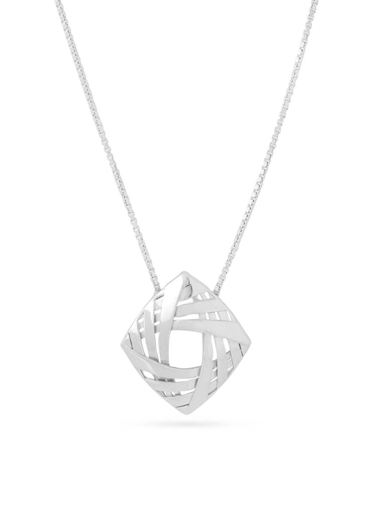 Kicky And Perky 925 Sterling Silver Weave Pendant With Chain For Women : SILGENP007