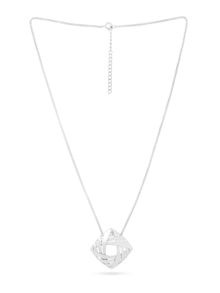 Kicky And Perky 925 Sterling Silver Weave Pendant With Chain For Women : SILGENP007