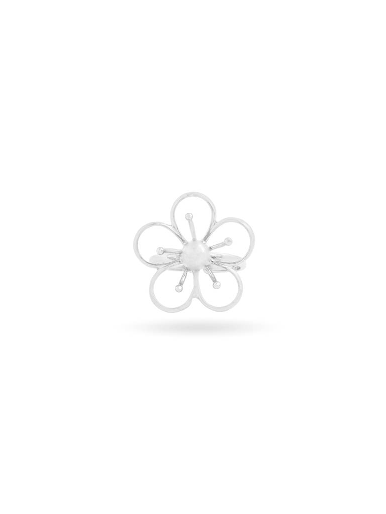 Kicky And Perky 925 Sterling Silver Floral Adjustable Ring For Women : SILGENR008_S