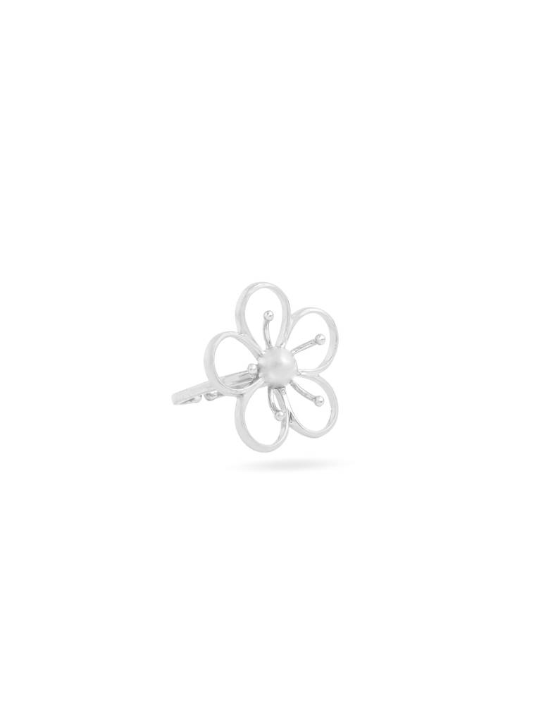 Kicky And Perky 925 Sterling Silver Floral Adjustable Ring For Women : SILGENR008_S