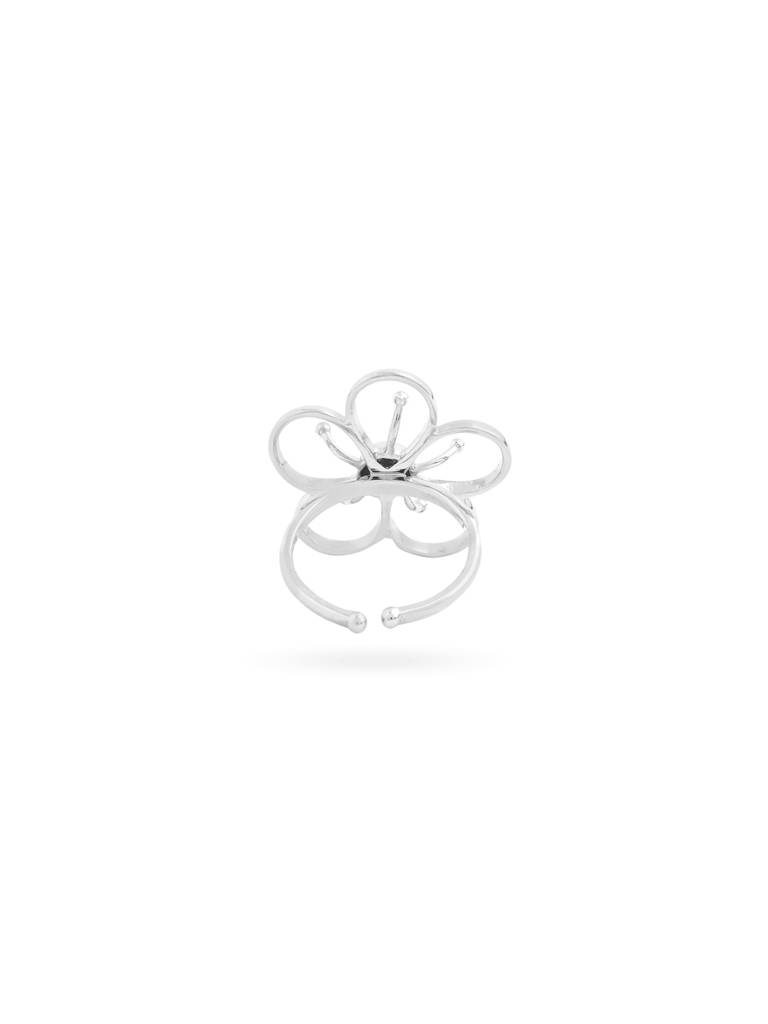 Kicky And Perky 925 Sterling Silver Floral Adjustable Ring For Women : SILGENR008_S