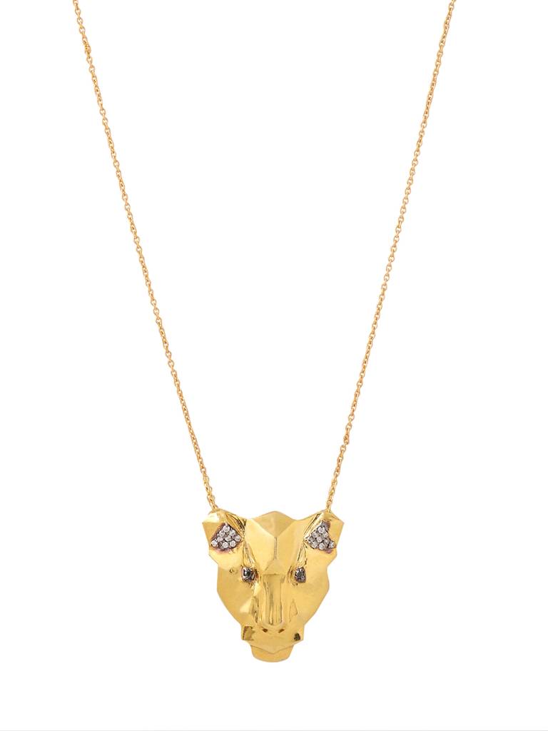 925 Sterling Silver Gold Plated Safari Chic Gorgeous Pendant : SILJSP001