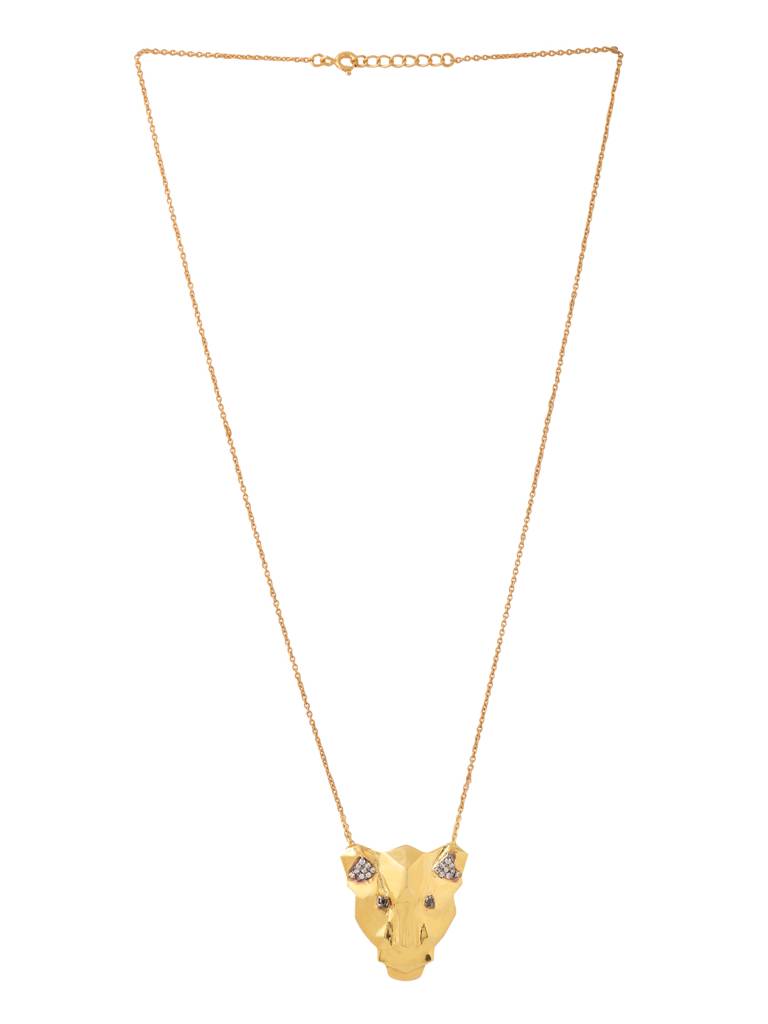 925 Sterling Silver Gold Plated Safari Chic Gorgeous Pendant : SILJSP001