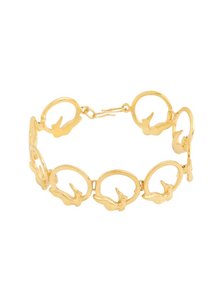 925 Sterling Silver Gold Plated Bird Bracelet For Women : SILKNPB004