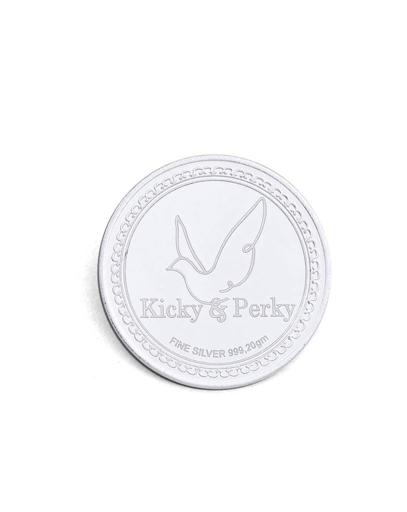 Kicky And Perky 999 Sterling Silver Lord Ganesha And Goddess Lakshmi Round Coin- 20Gm : SILKNPC003