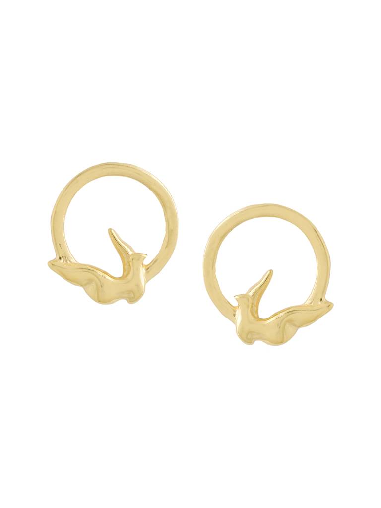 925 Silver Earrings Hollow Out Bird Painting main image 1