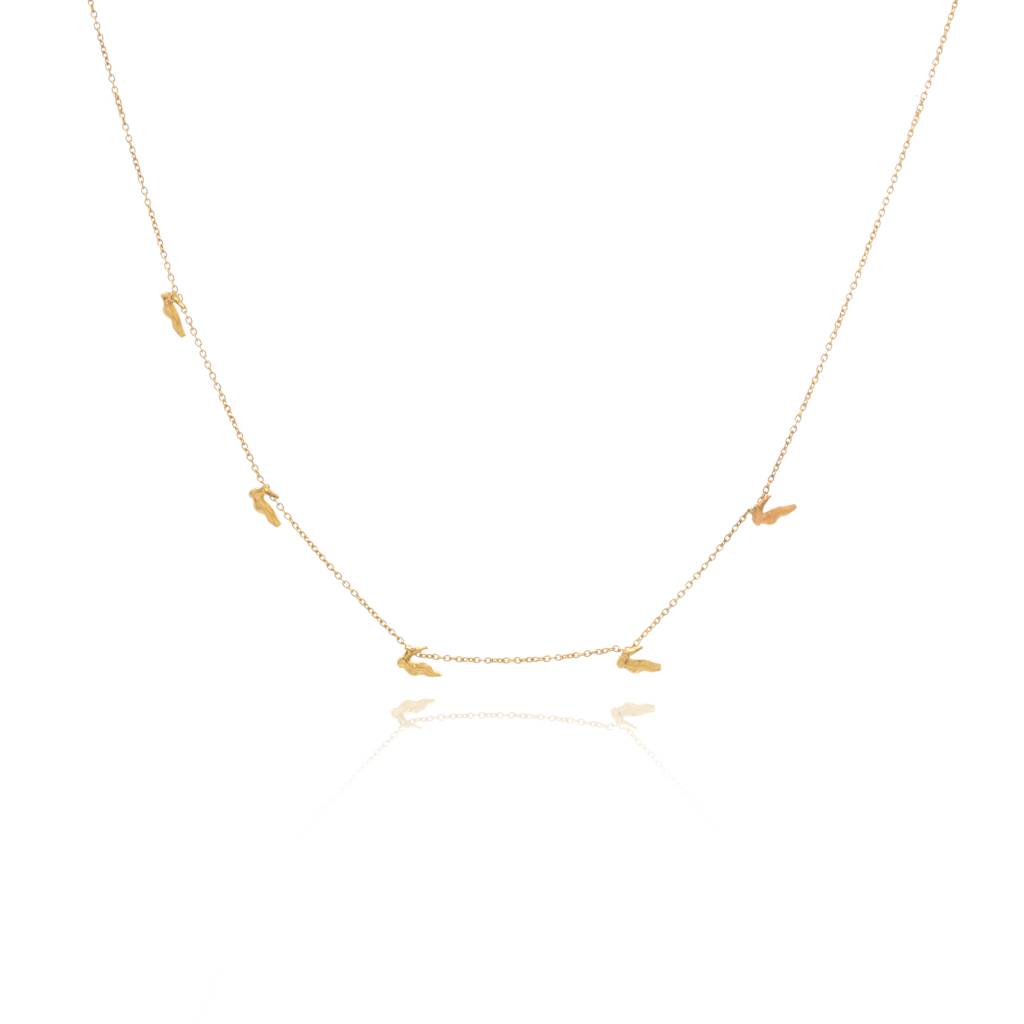 925 Sterling Silver Gold Plated Bird Charm Mini Bird Charm Necklace For Women : SILKNPN008