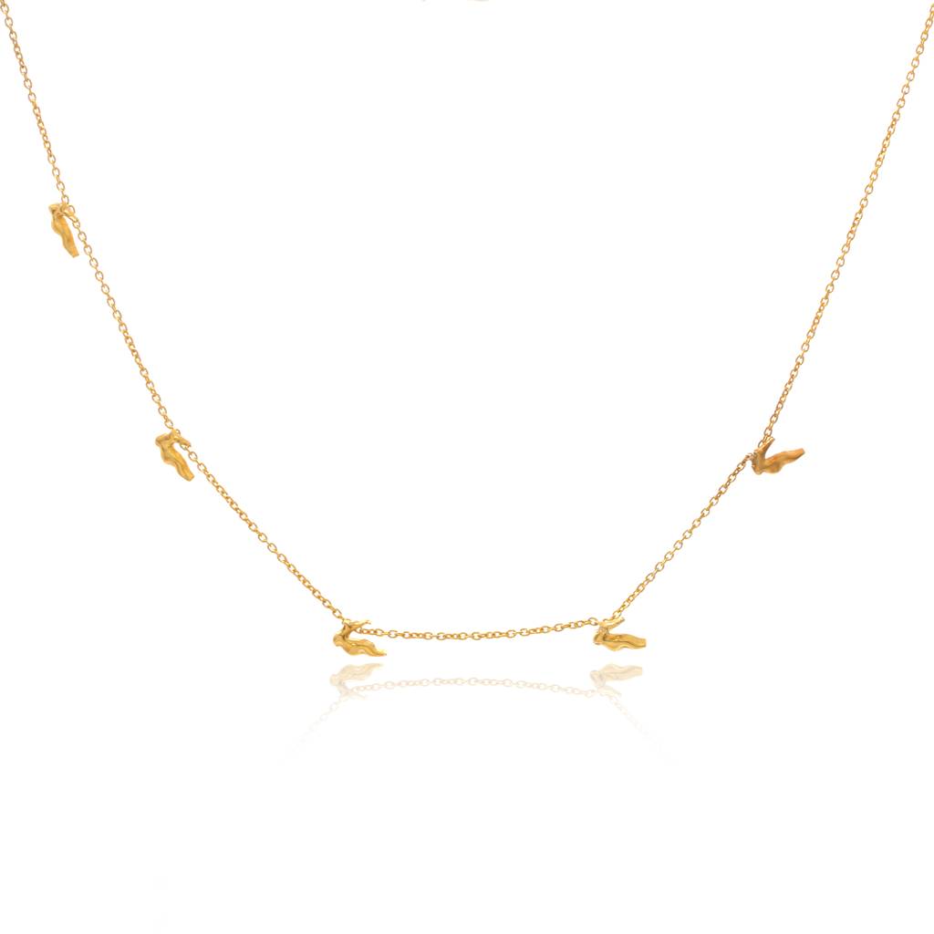 925 Sterling Silver Gold Plated Bird Charm Mini Bird Charm Necklace For Women : SILKNPN008