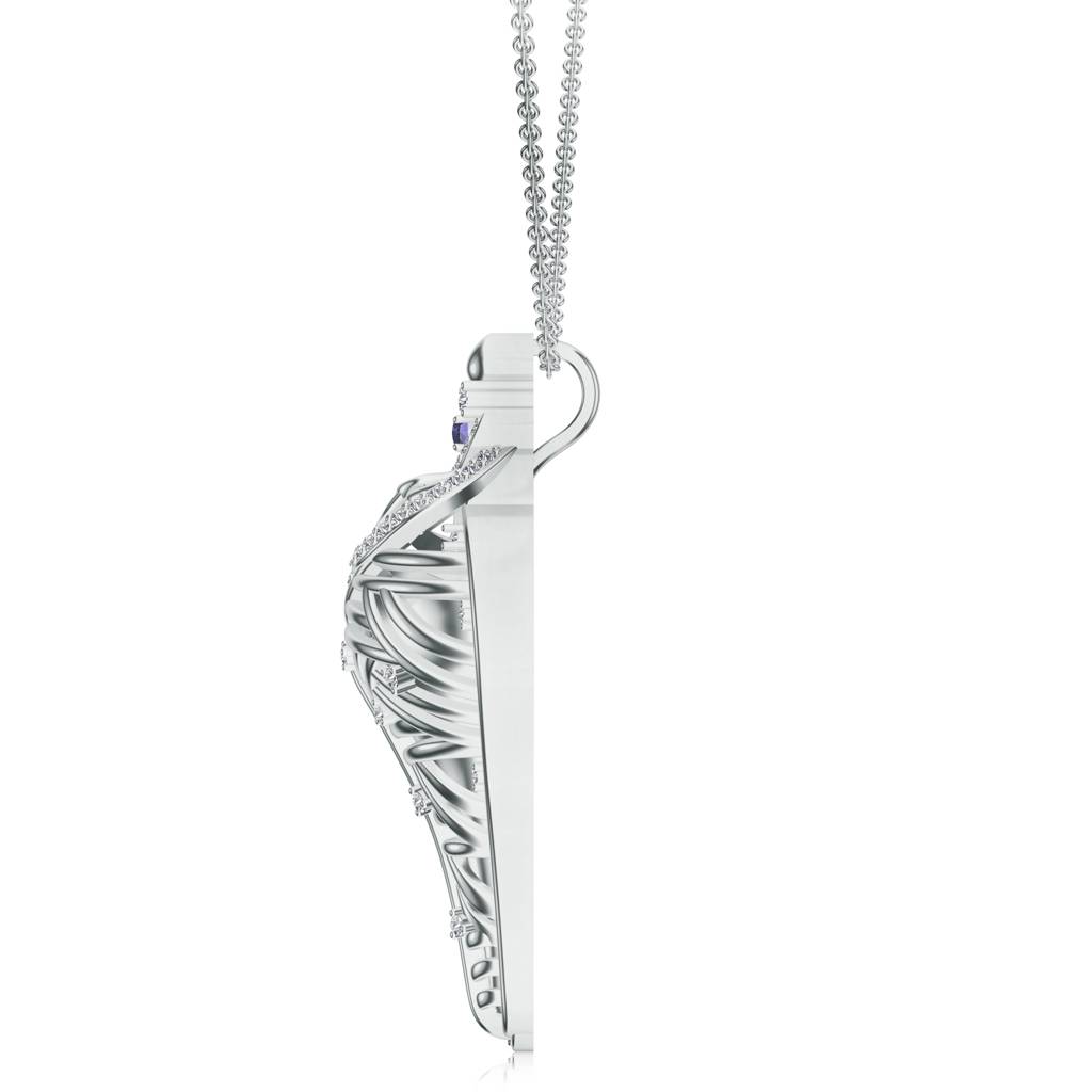 925 Sterling Silver Iolite And Moissanite Shell Designed Pendant Jewelry : SILMBP002_S