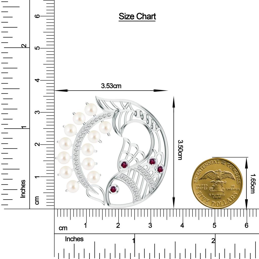 925 Sterling Silver Pearl And Rhodolite Garnet Fish Pendant Jewelry For Women : SILMBP003_S