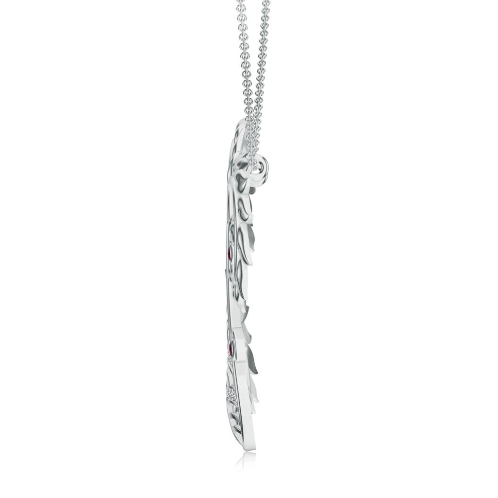 925 Sterling Silver Rhodolite Garnet & Moissanite Artisan Tree Designed Pendant Jewelry For Womens : SILMBP007_S