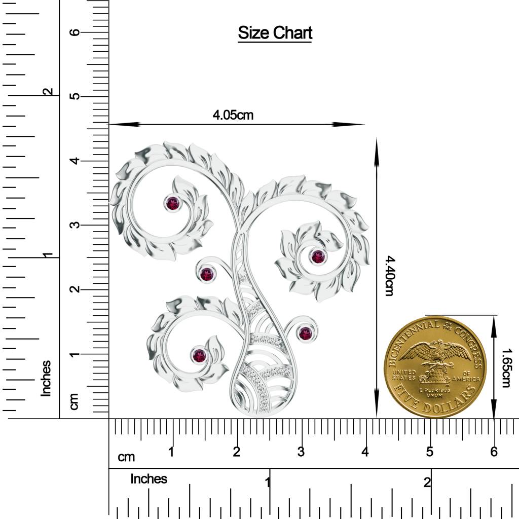 925 Sterling Silver Rhodolite Garnet & Moissanite Artisan Tree Designed Pendant Jewelry For Womens : SILMBP007_S