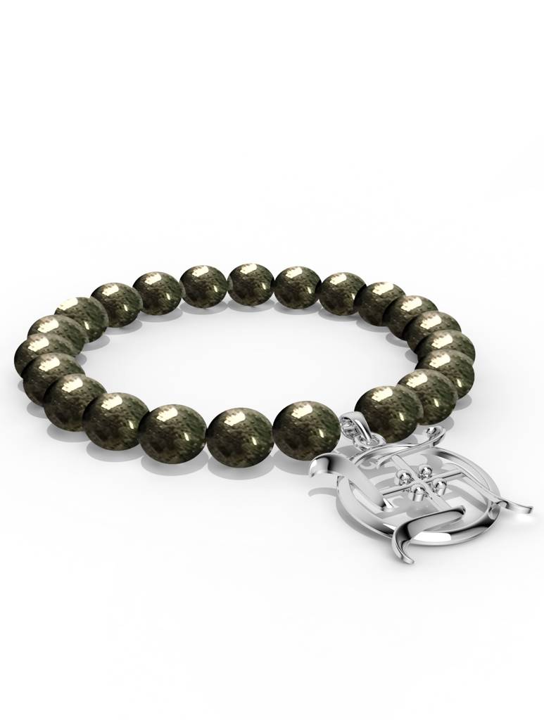 925 Sterling Silver Divine Swastika Bracelet Bracelet For Men : SILMENBR007
