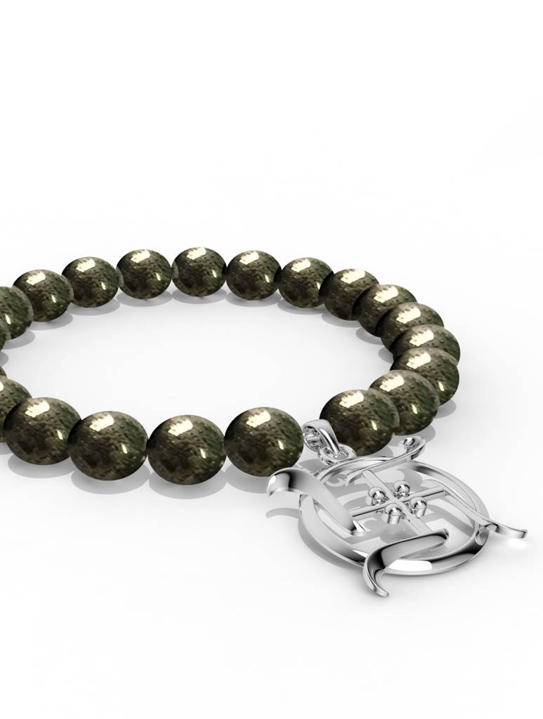 925 Sterling Silver Divine Swastika Bracelet Bracelet For Men : SILMENBR007