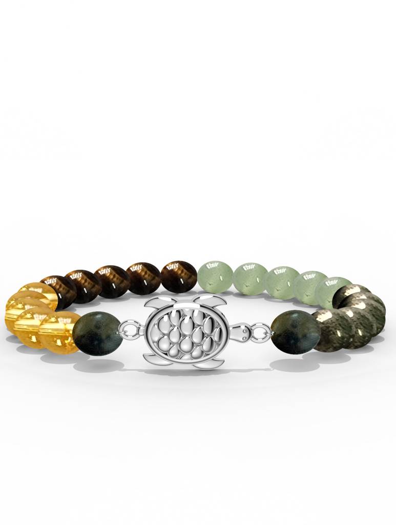 925 Sterling Silver Lucky Tortoise Money Magnet Bracelet For Men : SILMENBR008