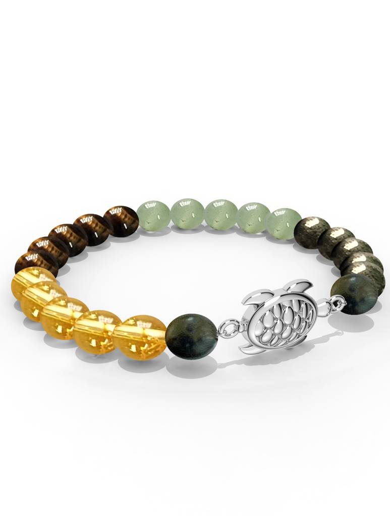 925 Sterling Silver Lucky Tortoise Money Magnet Bracelet For Men : SILMENBR008