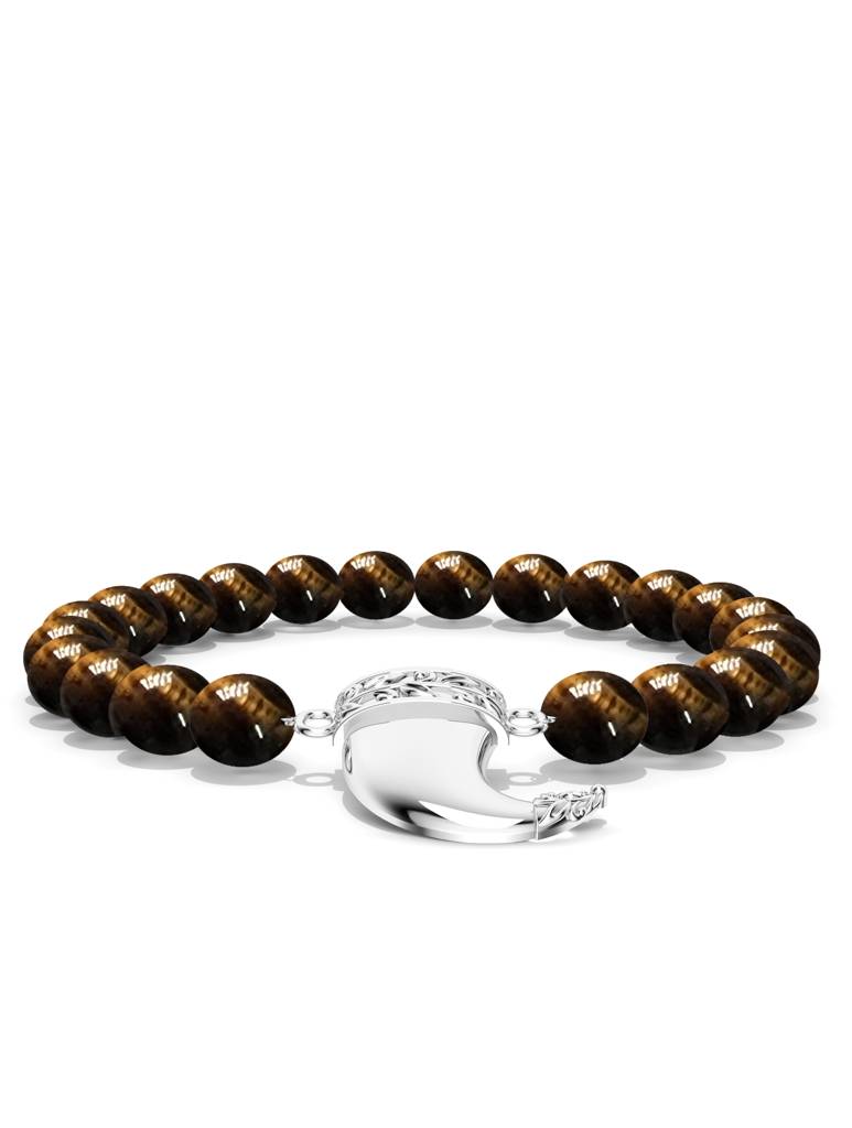 925 Sterling Silver Feroscious Tiger Bracelet Bracelet For Men : SILMENBR009