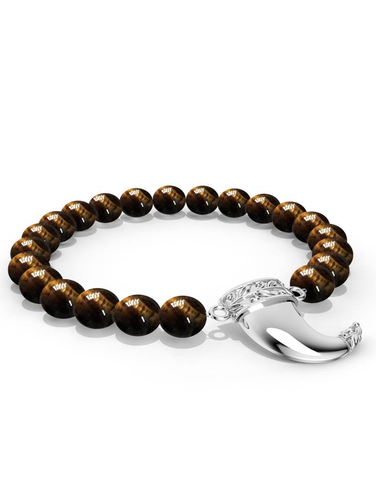 925 Sterling Silver Feroscious Tiger Bracelet Bracelet For Men : SILMENBR009