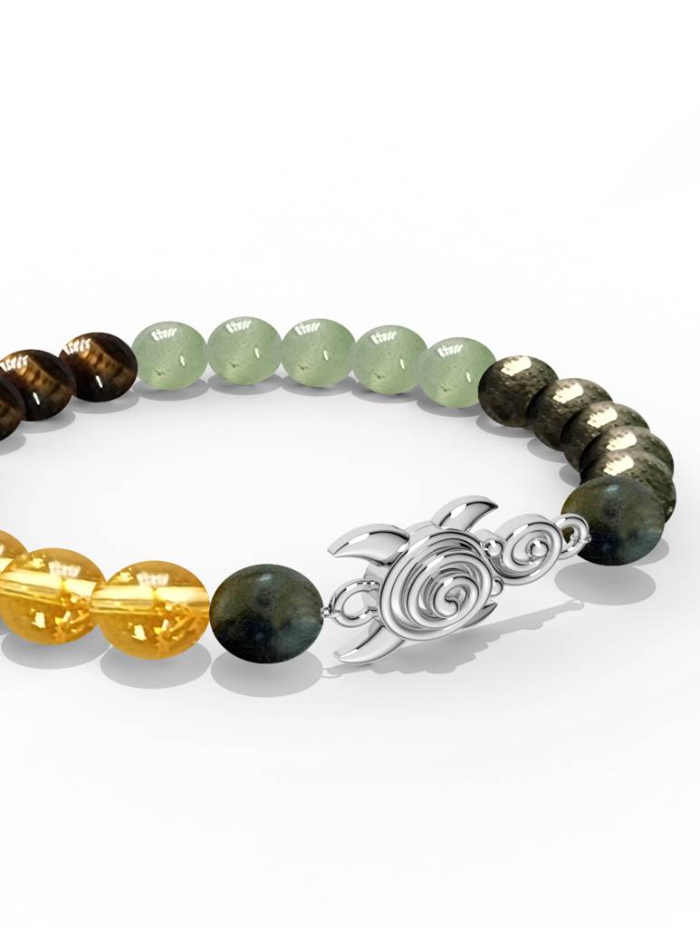 925 Sterling Silver Turtle Money Magnet Bracelet For Men : SILMENBR010