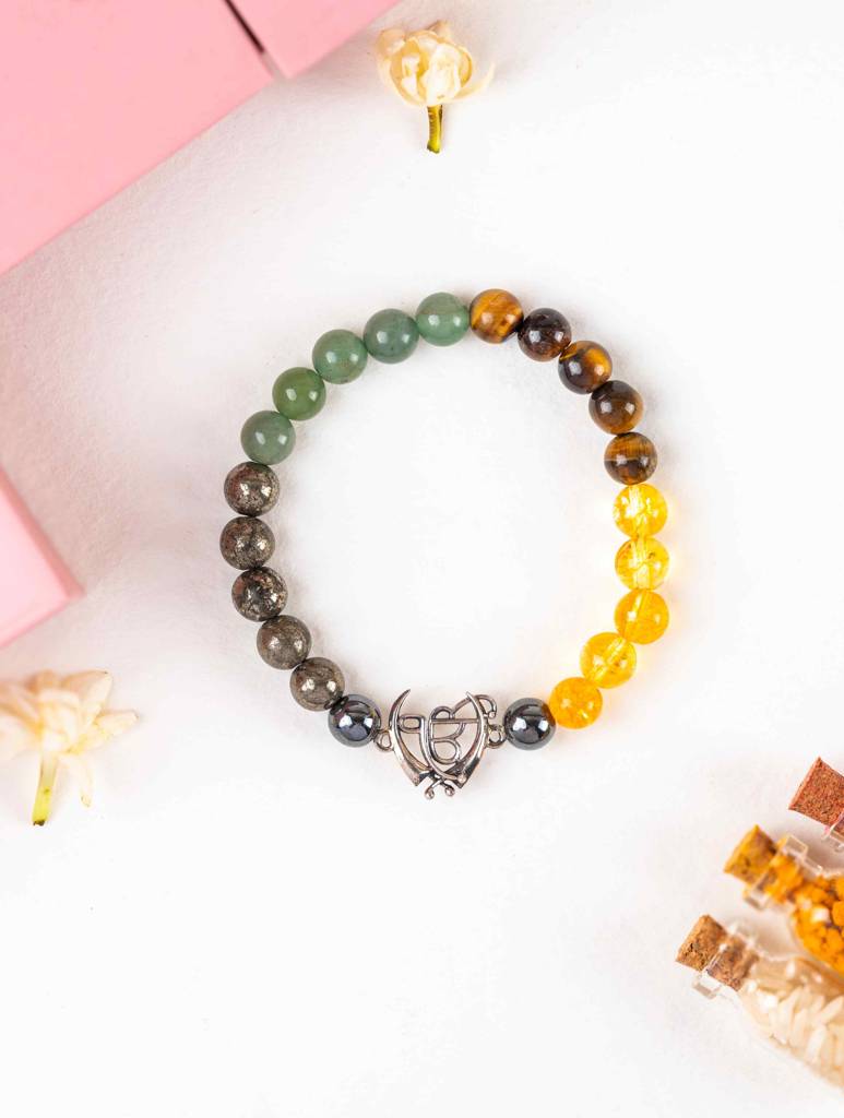925 Sterling Silver Ik Omkar Money Magnet Bracelet For Men : SILMENBR012