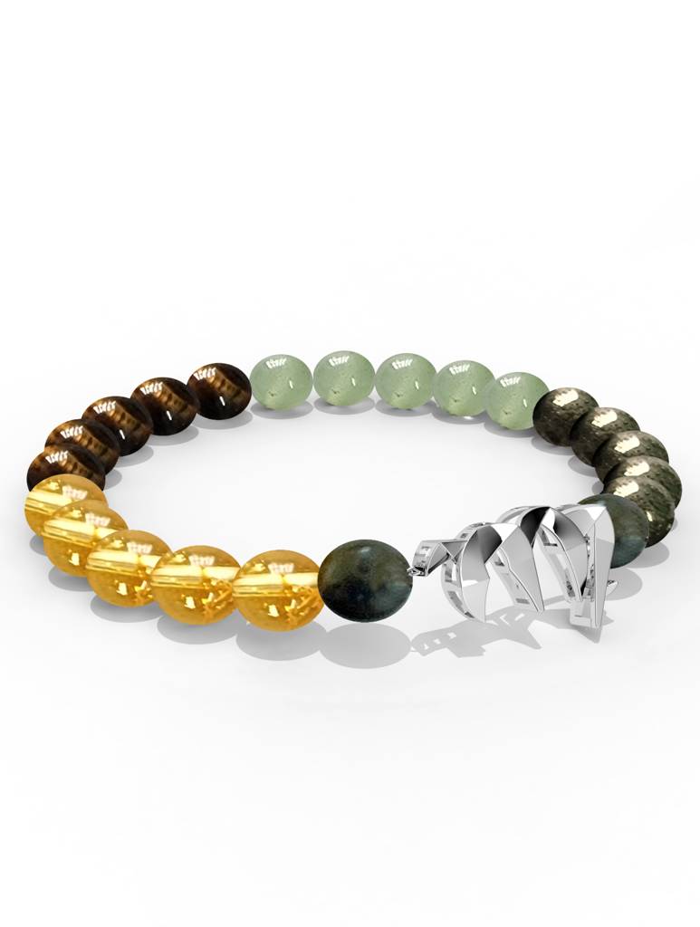 925 Sterling Silver Virgo Money Magnet Bracelet For Men : SILMENBR013