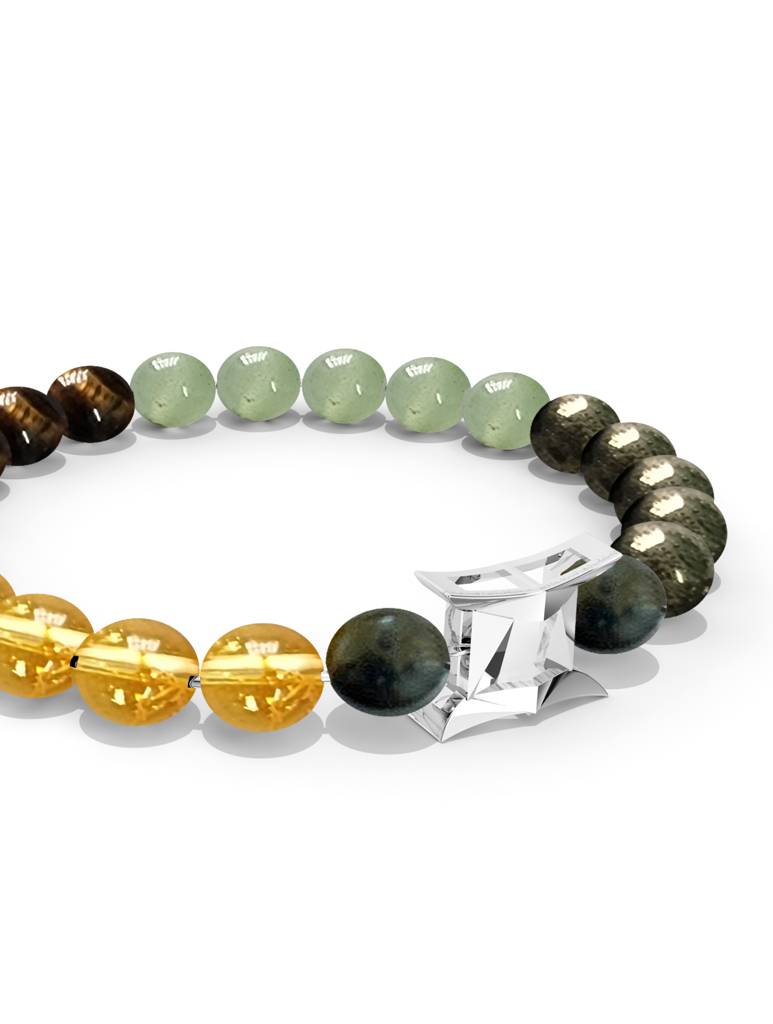 925 Sterling Silver Gemini Money Magnet Bracelet For Men : SILMENBR016