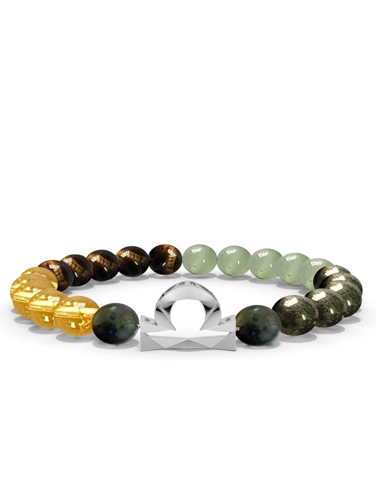 925 Sterling Silver Libra Money Magnet Bracelet For Men : SILMENBR022