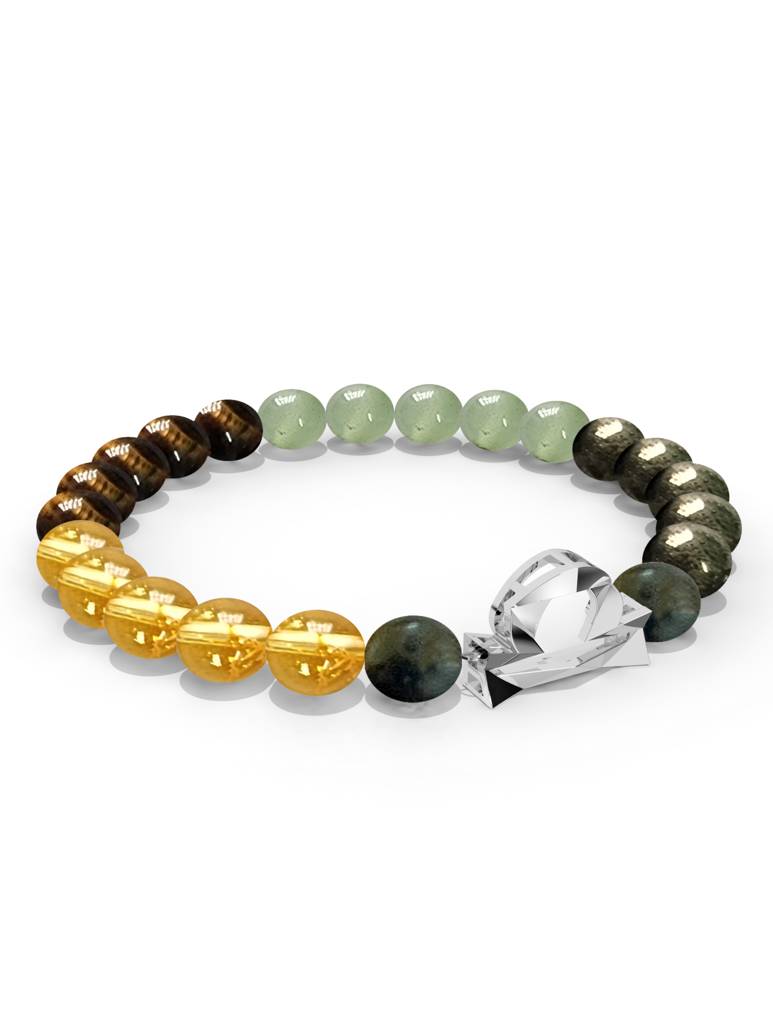925 Sterling Silver Libra Money Magnet Bracelet For Men : SILMENBR022