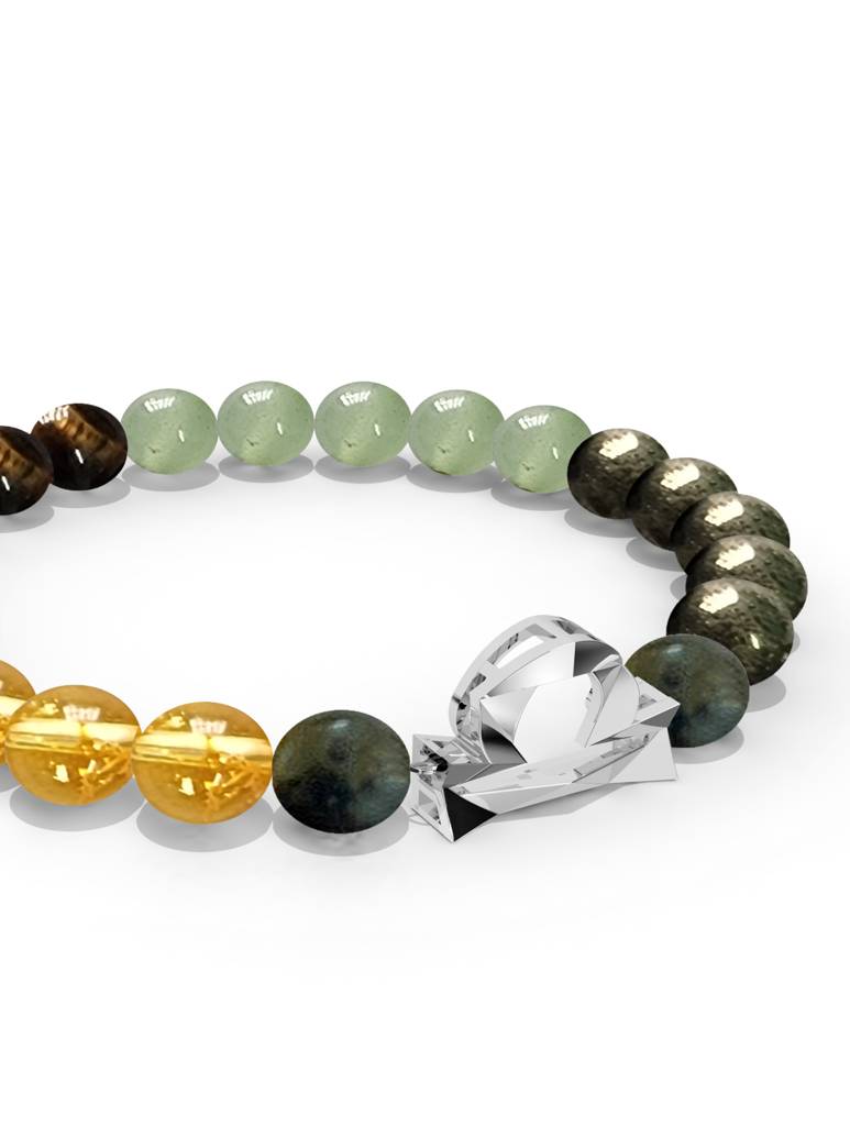 925 Sterling Silver Libra Money Magnet Bracelet For Men : SILMENBR022