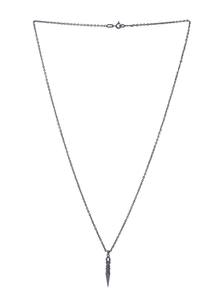 Aurelian The Obsidian Vanguard Pendant With Chain For Men : SILMENP002