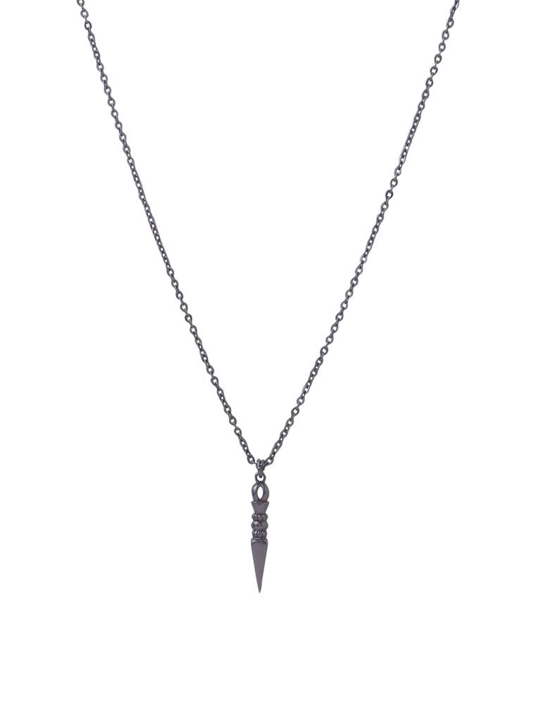 Aurelian The Obsidian Vanguard Pendant With Chain For Men : SILMENP002