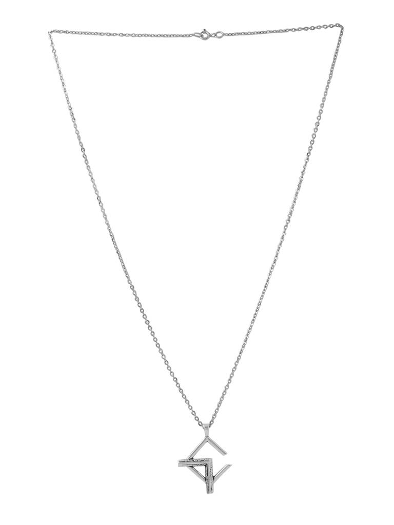 925 Sterling Silver With Men Pendant With Chain : SILMENP011_S