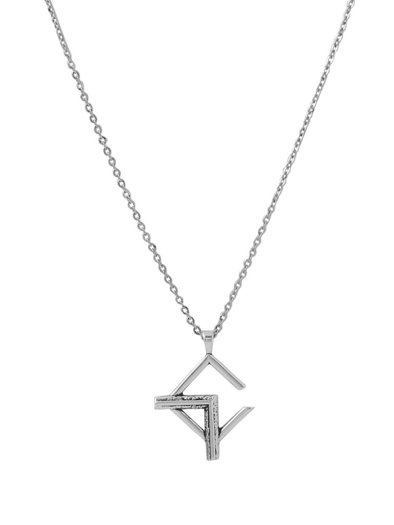 925 Sterling Silver With Men Pendant With Chain : SILMENP011_S