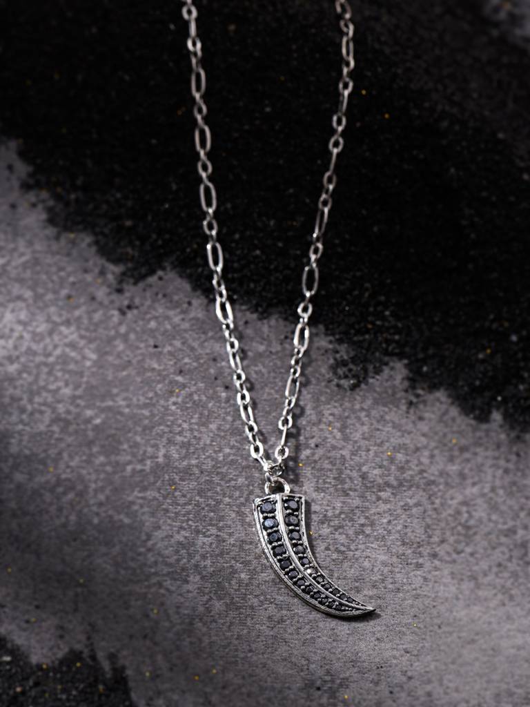 Royal Feline Majesty: The Enigmatic Talon Pendant With Chain For Men : SILMENP019