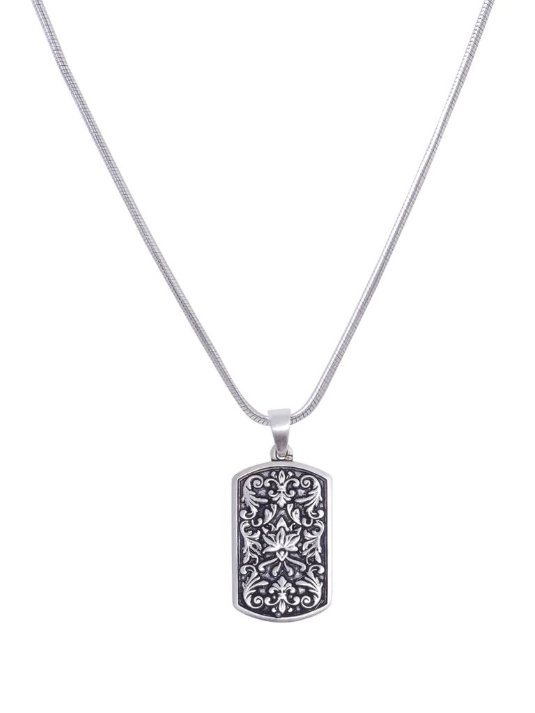 Sentinel'S Crest Black Pendant With Chain For Men : SILMENP020