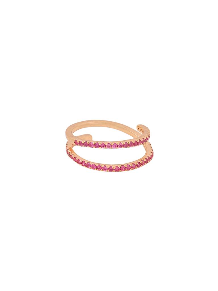 925 Sterling Silver Ruby Studded Numerical 5 Finger Ring For Women : SILNR005_R-5