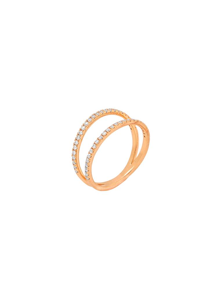 925 Sterling Silver Rose Gold Plated Moissanite Numerical Ring : SILNR008_M-8