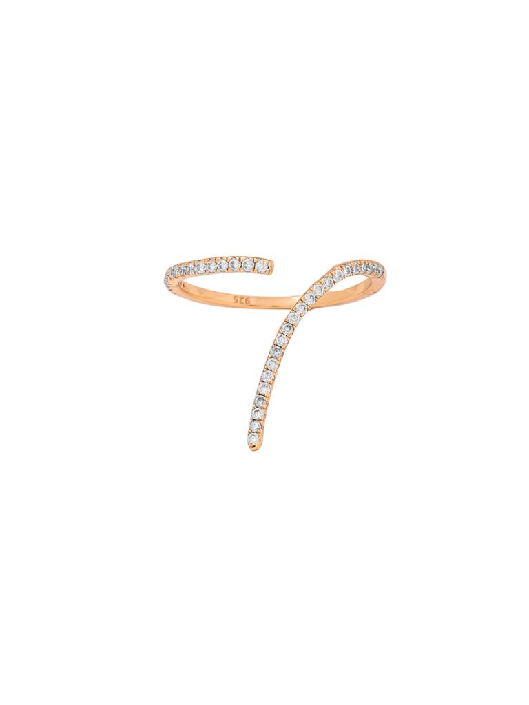 925 Sterling Silver Moissanite Studded Numerical 9 Finger Ring : SILNR009_M-5
