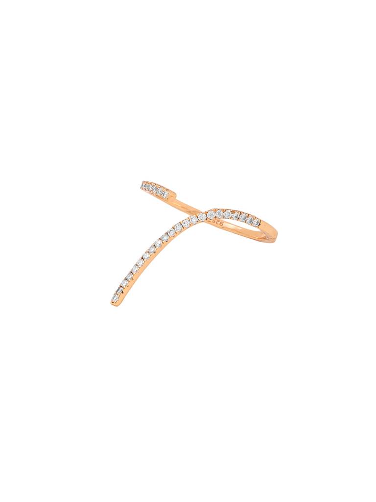 925 Sterling Silver Moissanite Studded Numerical 9 Finger Ring : SILNR009_M-5