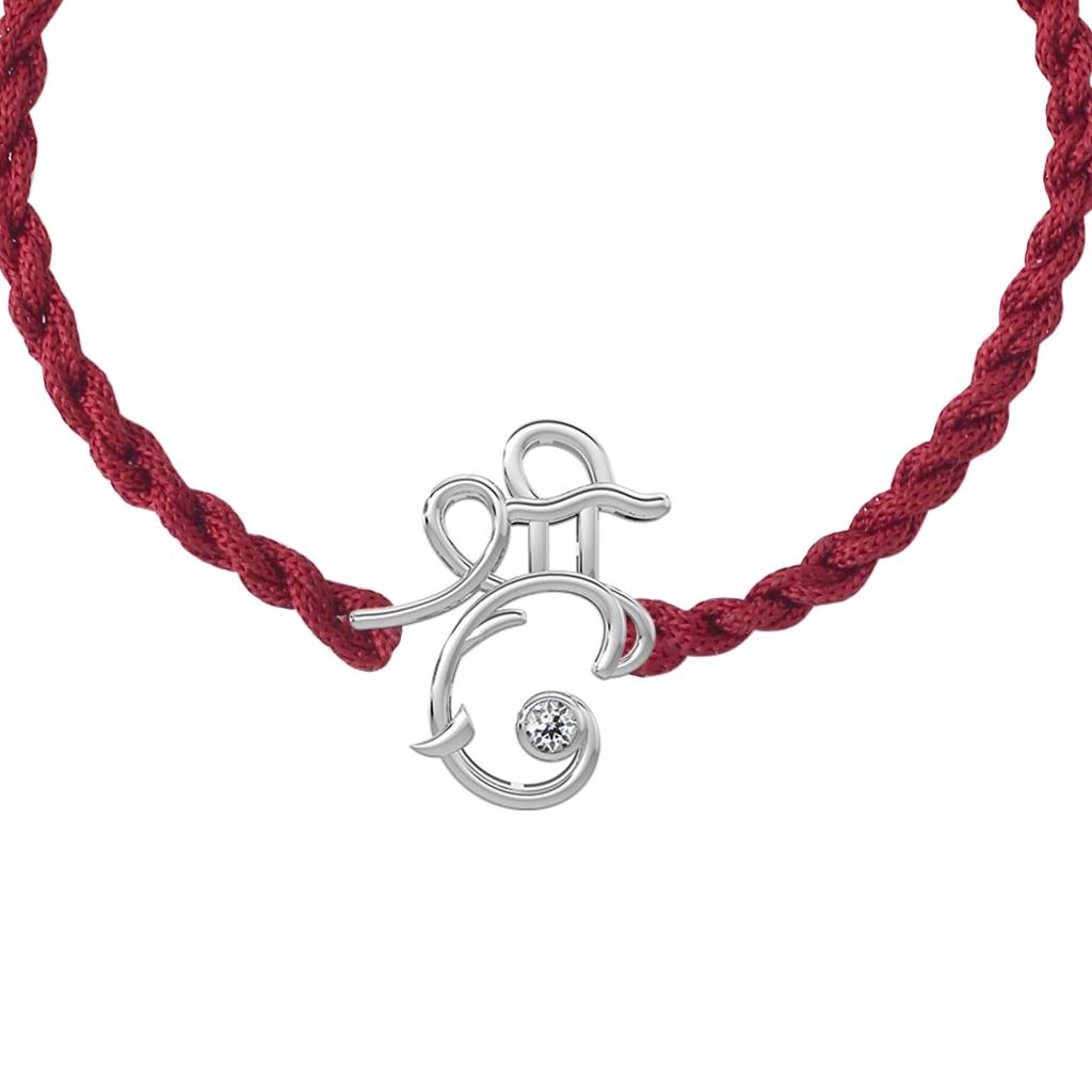erling Silver Mossanite Shri Ganesh Ji Rakhi Converted To Pendant With Chain For Women : SILRAKCV002