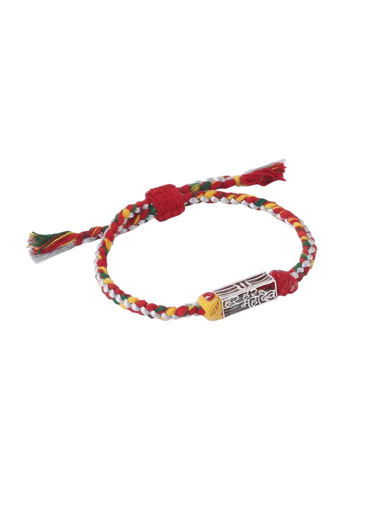 Kicky And Perky 925 Sterling Silver Har Har Mahadev Rakhi For Brother : SILRAK003