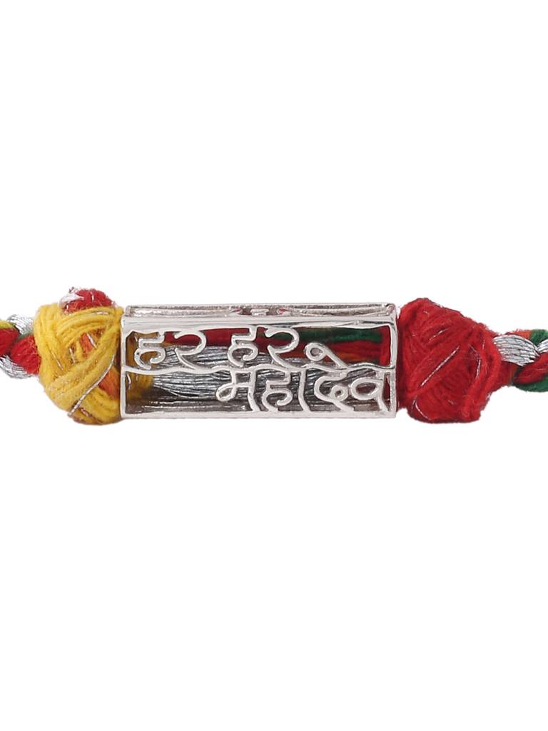 Kicky And Perky 925 Sterling Silver Har Har Mahadev Rakhi For Brother : SILRAK003