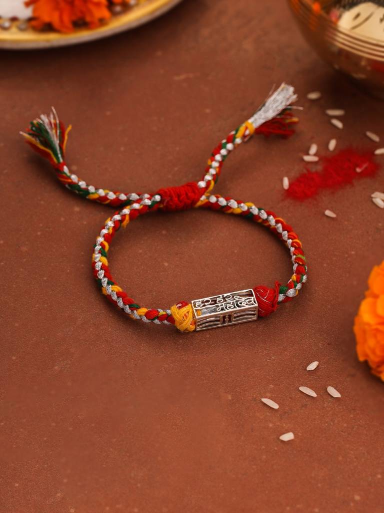 Kicky And Perky 925 Sterling Silver Har Har Mahadev Rakhi For Brother : SILRAK003
